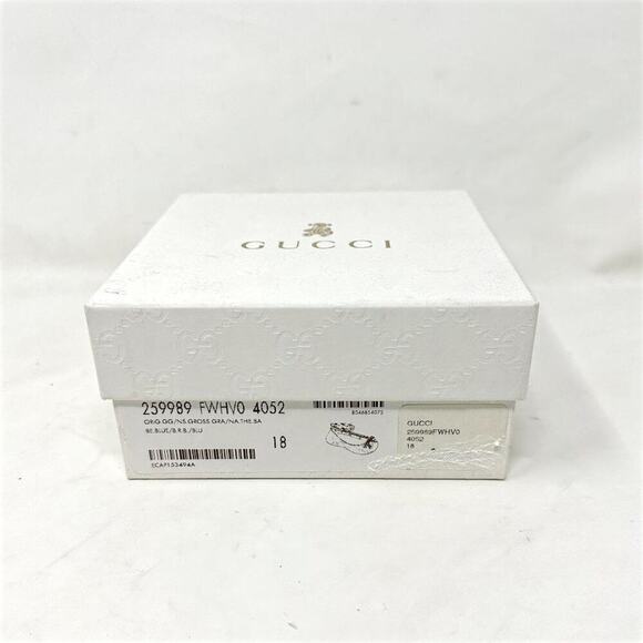 Gucci GG Supreme Blue Monogram Canvas Leather Trim Maryjane Baby Girl Shoes - Picture 8 of 9